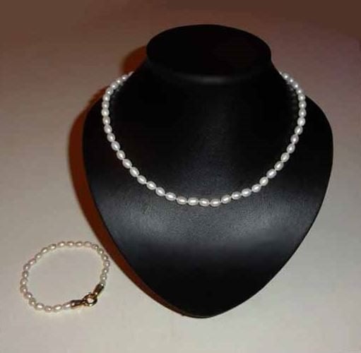 Ketting + Armband Parels boei slot RVS, Verzenden, Zo goed als nieuw, Overige kleuren, Overige materialen