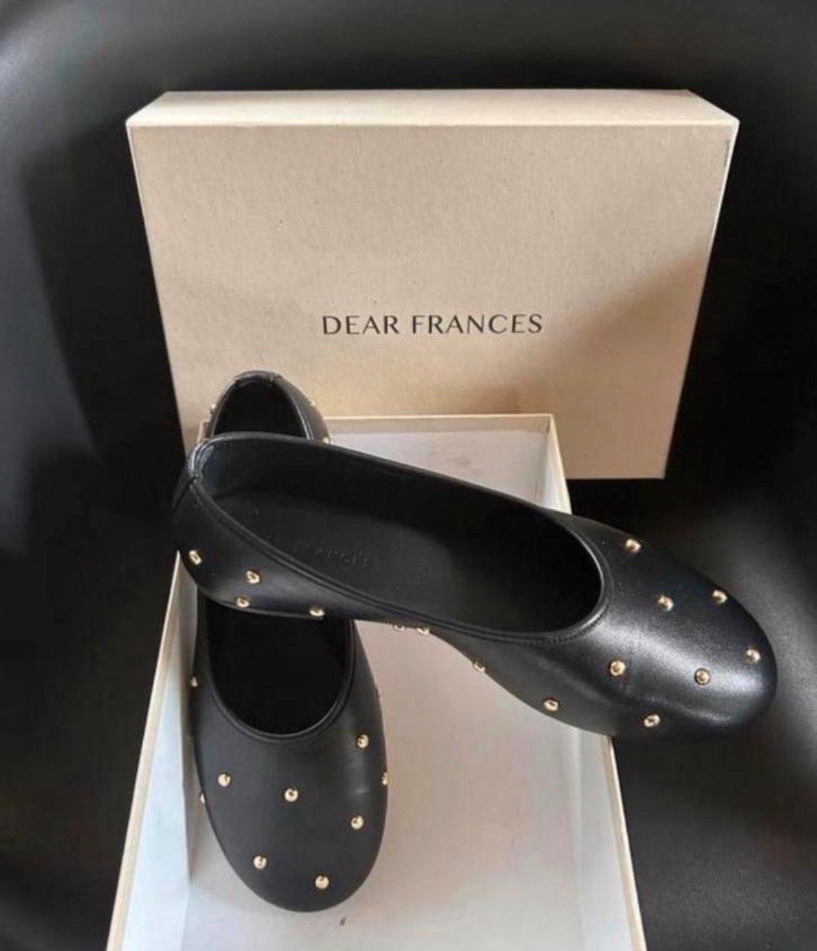 Dear Frances ballerina’s met gouden studs 39 by Pauw, Kleding | Dames, Zwart, Zo goed als nieuw, Ballerina's, Ophalen of Verzenden