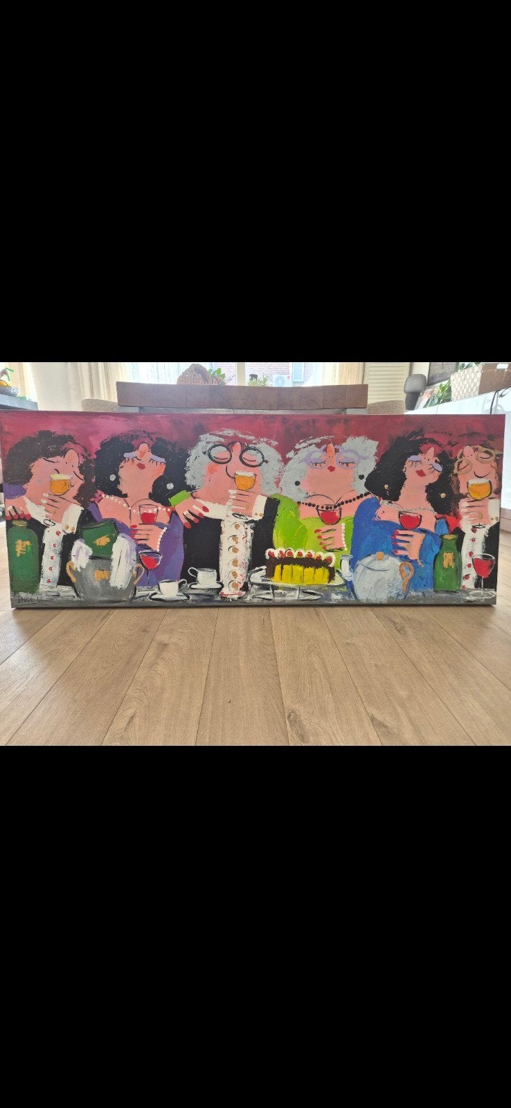 mooi 'dikke dames' schilderij, Ophalen