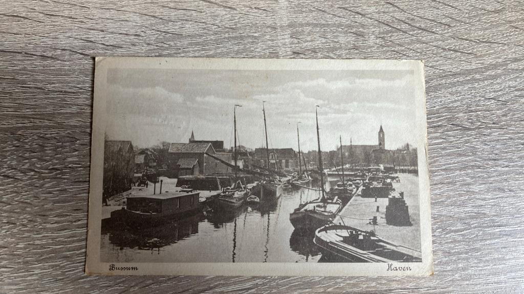 Oude ansichtkaart Bussum Haven 1917, Verzamelen, Ansichtkaarten | Nederland, Ophalen of Verzenden, Voor 1920, Gelopen, Noord-Holland