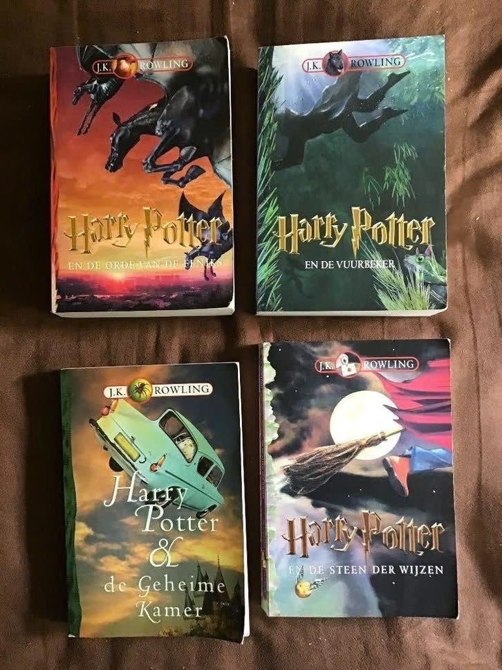 4 delen Harry Potter door J.K.Rowling, Ophalen of Verzenden, Gebruikt, Boek of Poster