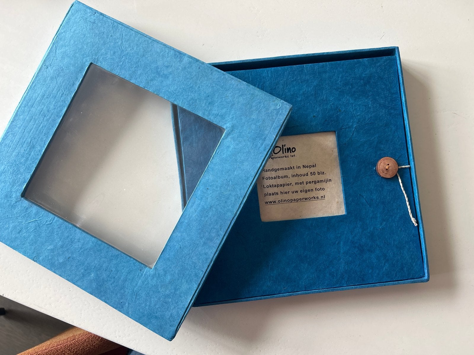 Fotoalbum, gastenboek, scrapbook van handgeschept papier, Ophalen of Verzenden, Zo goed als nieuw