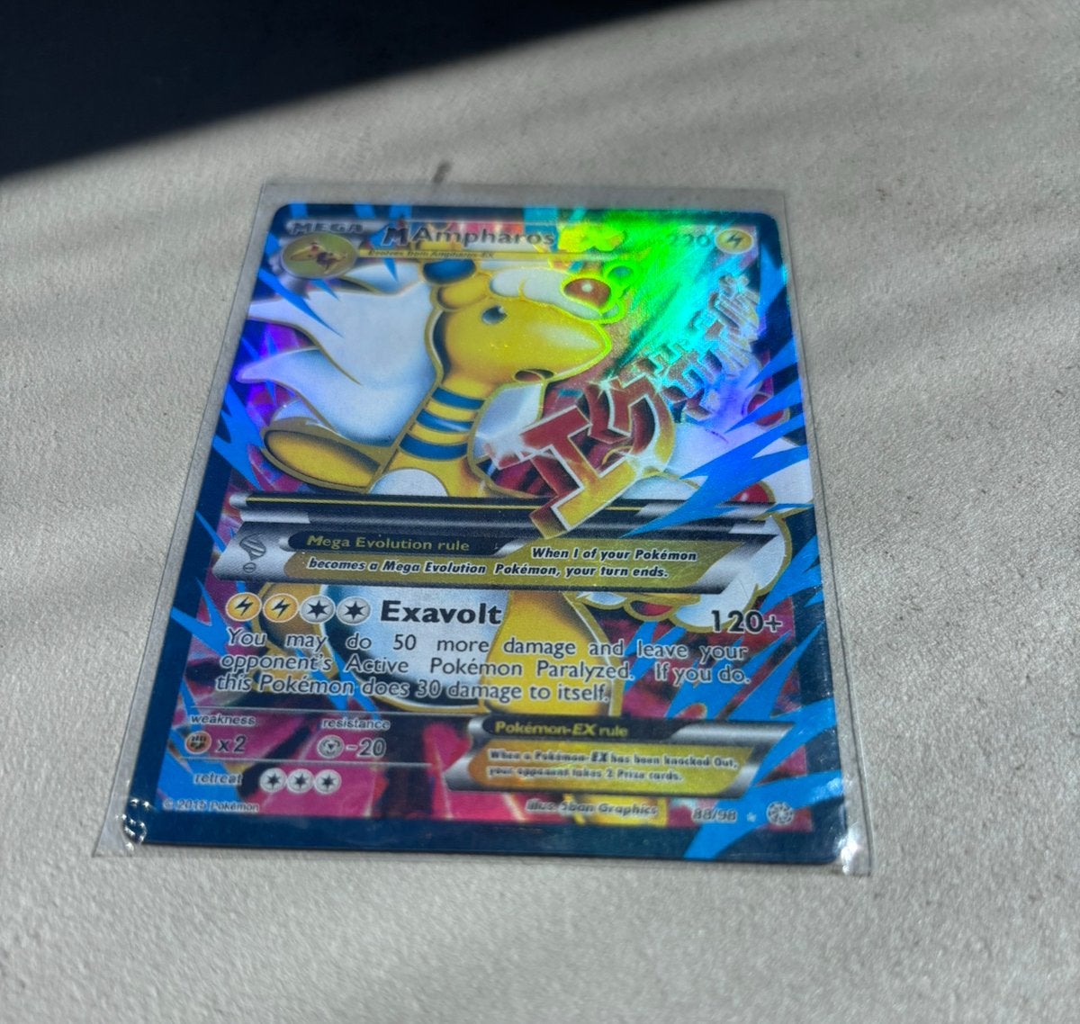 Pokemonkaart M Ampharos EX 88/98, Verzenden