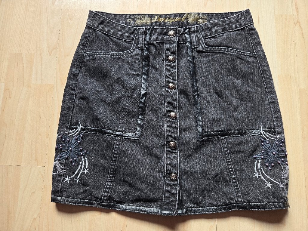 Desigual zwart spijkerrokje maat M, Kleding | Dames, Maat 38/40 (M), Verzenden, Zwart, Zo goed als nieuw