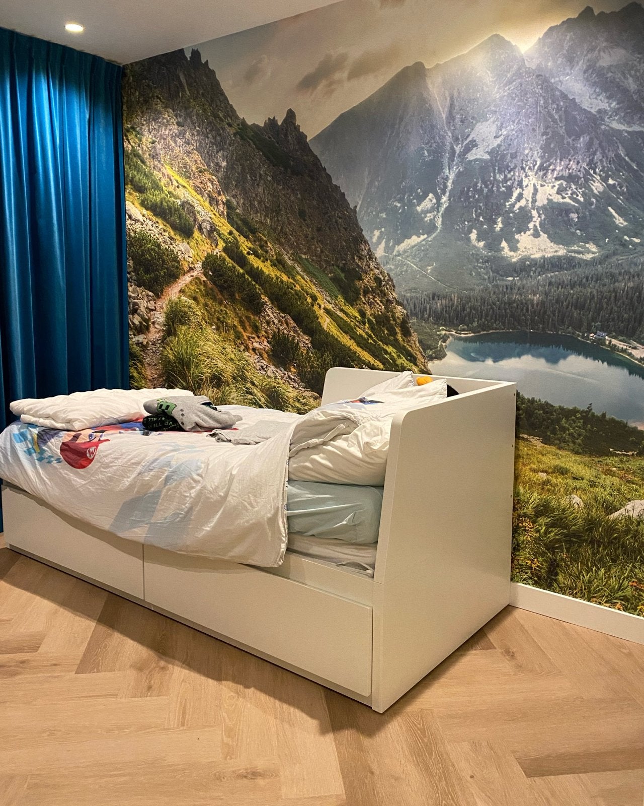 IKEA Flekke uitschuif bed met opberglades, Ophalen, 85 tot 100 cm, Gebruikt, Lattenbodem