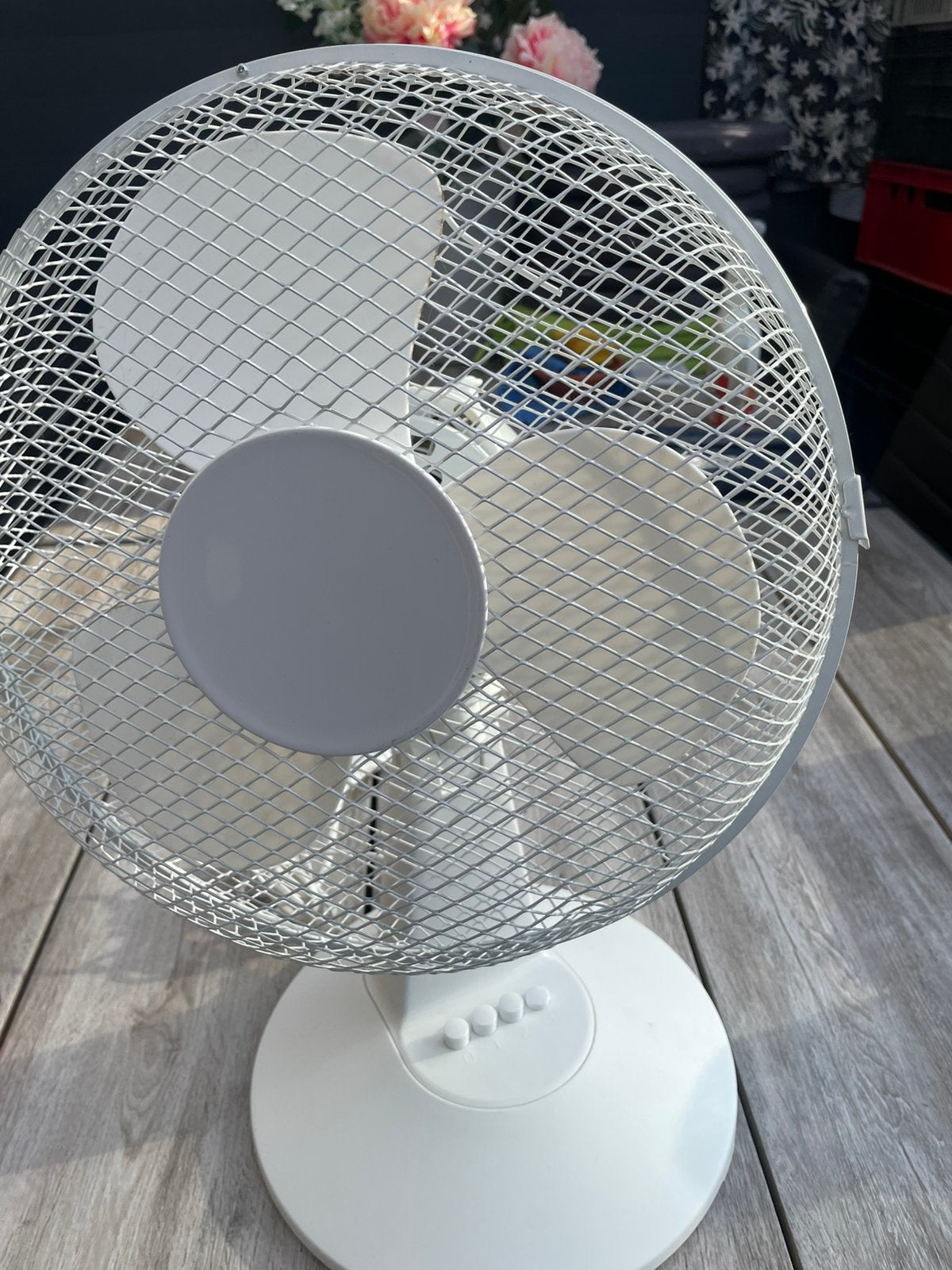 Tafelventilator Base wit, Witgoed en Apparatuur, Ventilatoren, Ophalen, Zo goed als nieuw, Tafelventilator