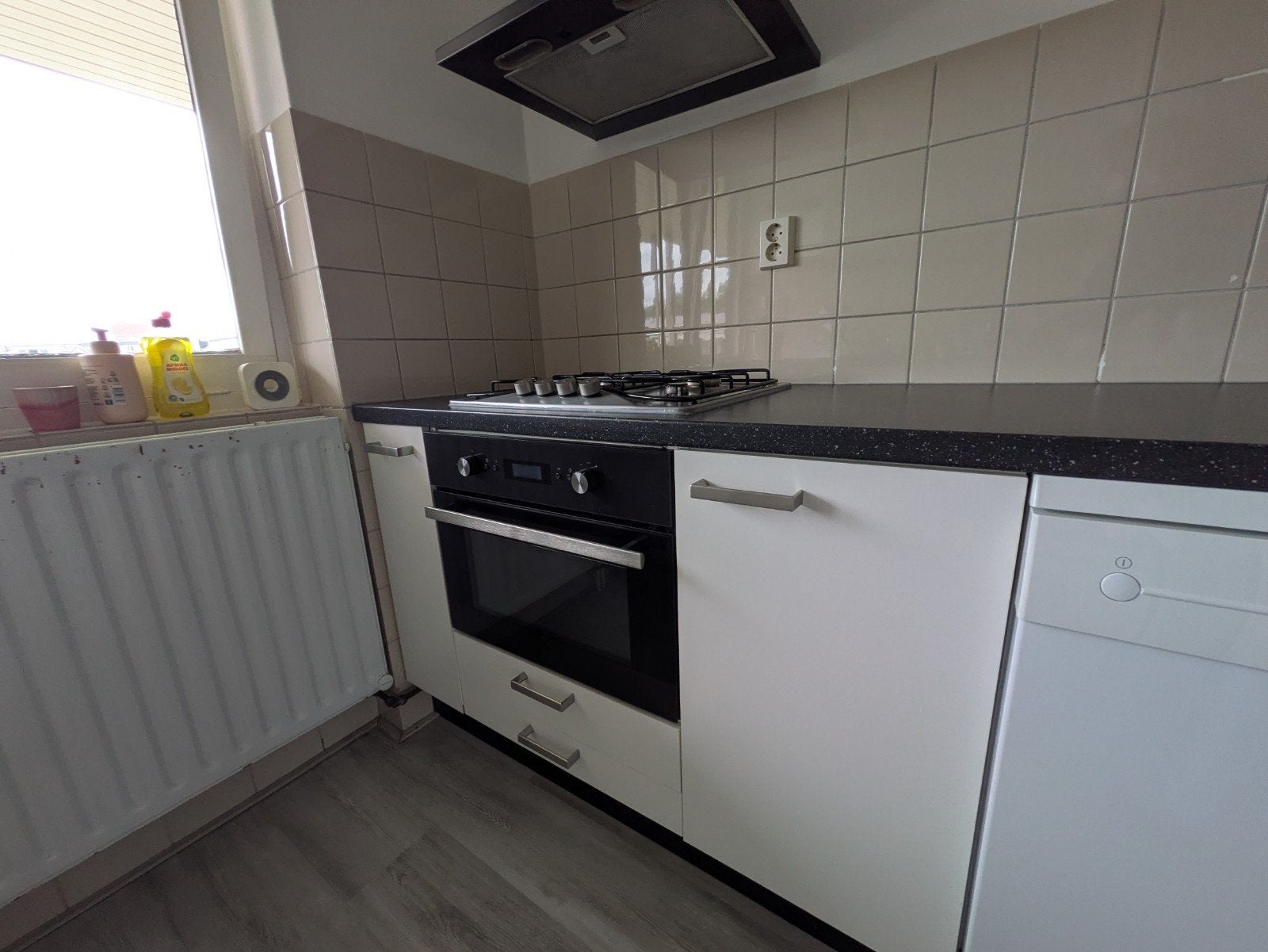 Inbouw keukenblok met gasfornuis met afzuigkap, Ophalen, Gebruikt, 60 cm of meer, 4 kookzones