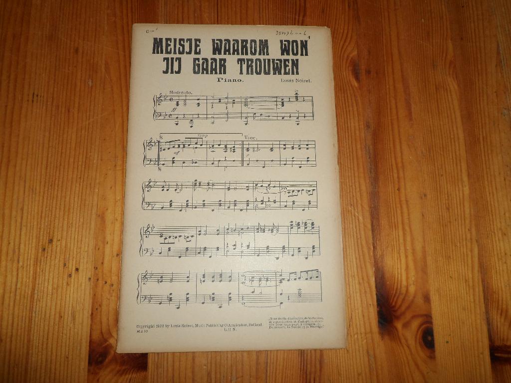 Meisje waarom won jij gaar trouwen - louis noiret, Muziek en Instrumenten, Bladmuziek, Gebruikt, Ophalen of Verzenden, Klarinet