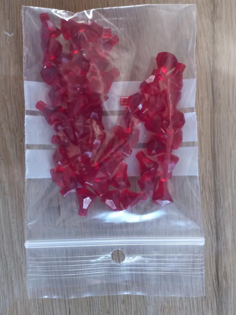 50x LEGO Onderdelen, diamanten, kleur transparant rood,, Overige thema's, Lego, Ophalen of Verzenden, Zo goed als nieuw