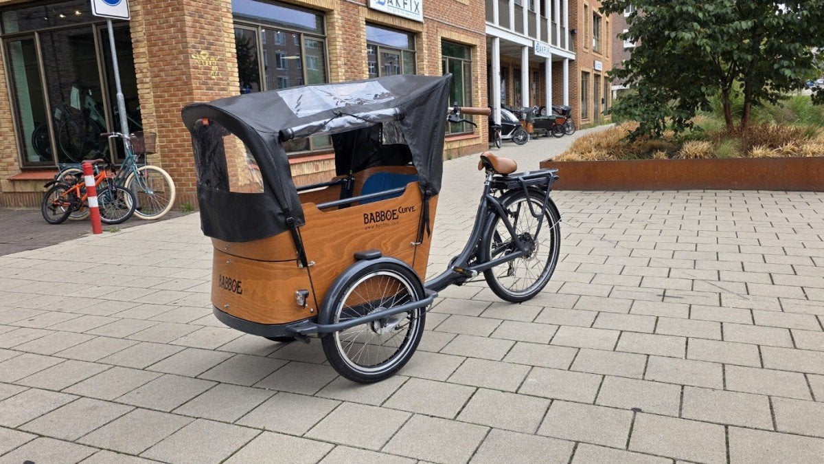 Babboe Curve-E Antraciet 49cm, Fietsen en Brommers, Fietsen | Bakfietsen, Gebruikt, -, -, Elektrisch