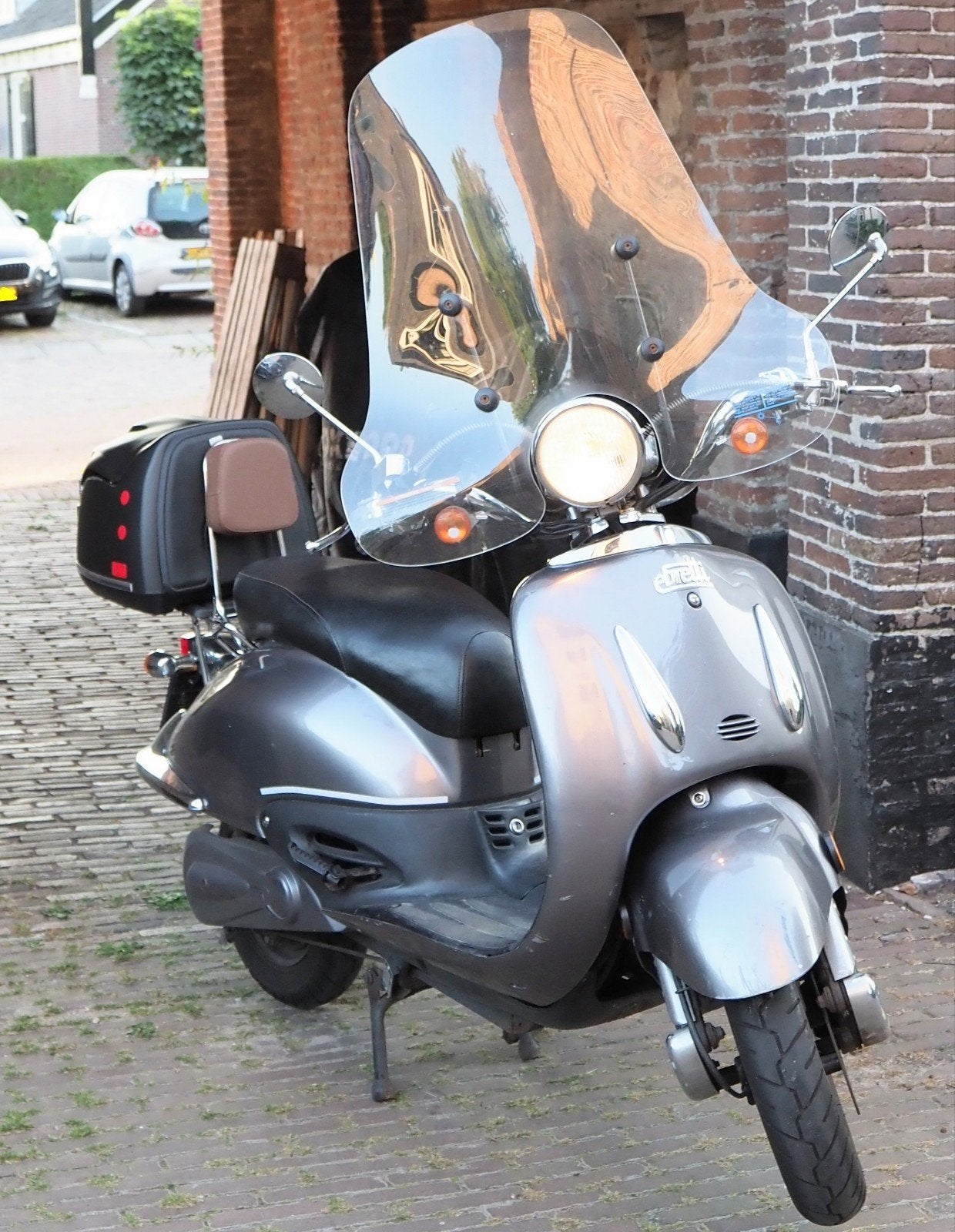 Nette elektrische retro scooter, geel kenteken! Vele extra's, Ophalen, Gebruikt, Maximaal 45 km/u, Elektrisch