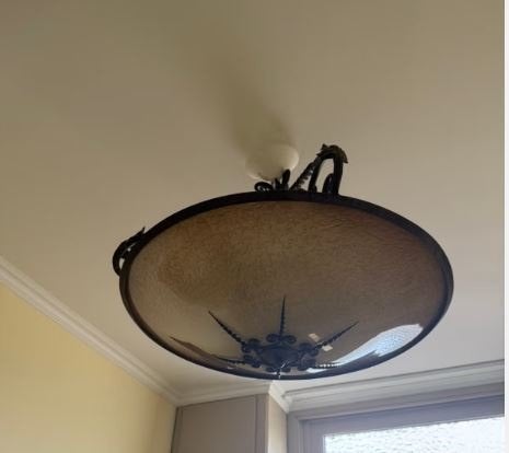 Vintage ganglamp met 4 x lampen., Ophalen