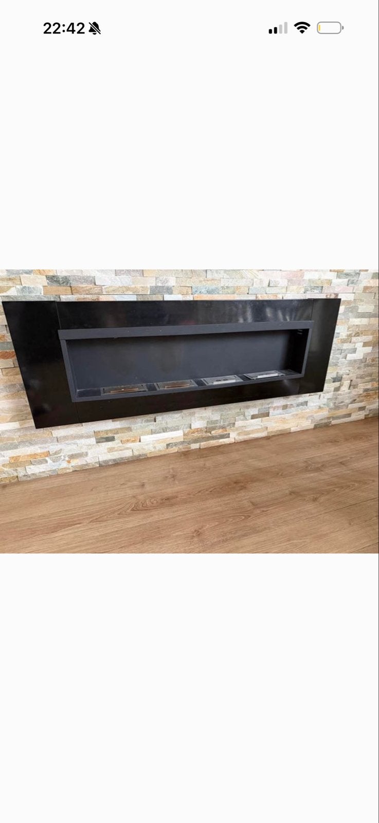 Sfeerhaard inclusief witte stenen - 162x54x14 cm, Ophalen, Zo goed als nieuw, Inbouwhaard, Overige soorten