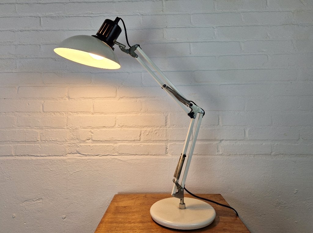 Aluminor Bureaulamp schaarlamp, 1970s, Huis en Inrichting, Lampen | Tafellampen, Bureaulamp, Overige merken, -, Wit