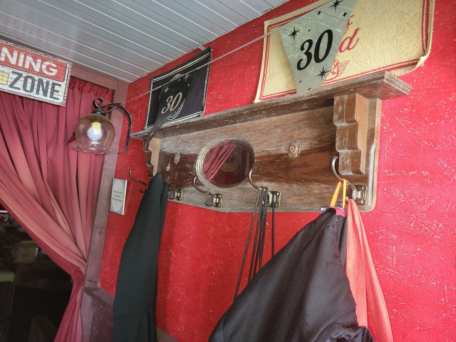 antieke kapstok uit café, Huis en Inrichting, Gebruikt, Minder dan 100 cm, Hout, Ophalen
