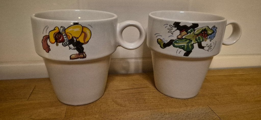 2 zwarte pieten mokken / bekers ., Ophalen of Verzenden, Nieuw