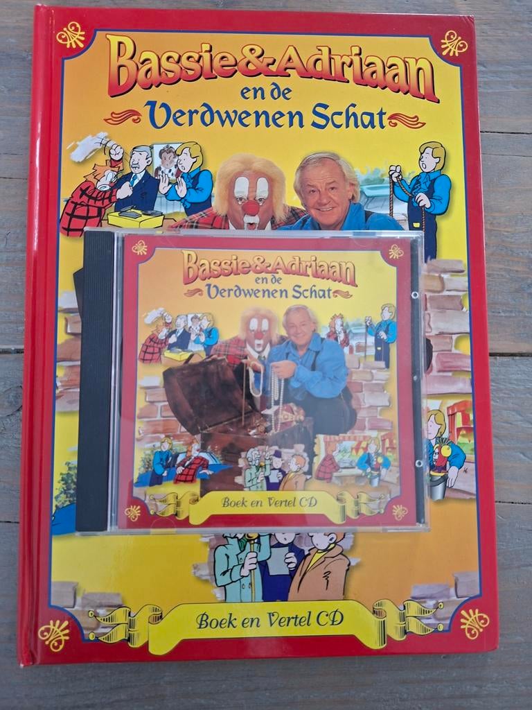 Bassie & Adriaan en de Verdwenen Schat Boek & Vertel CD, Ophalen of Verzenden, Zo goed als nieuw, Bassie & Adriaan, Fictie algemeen