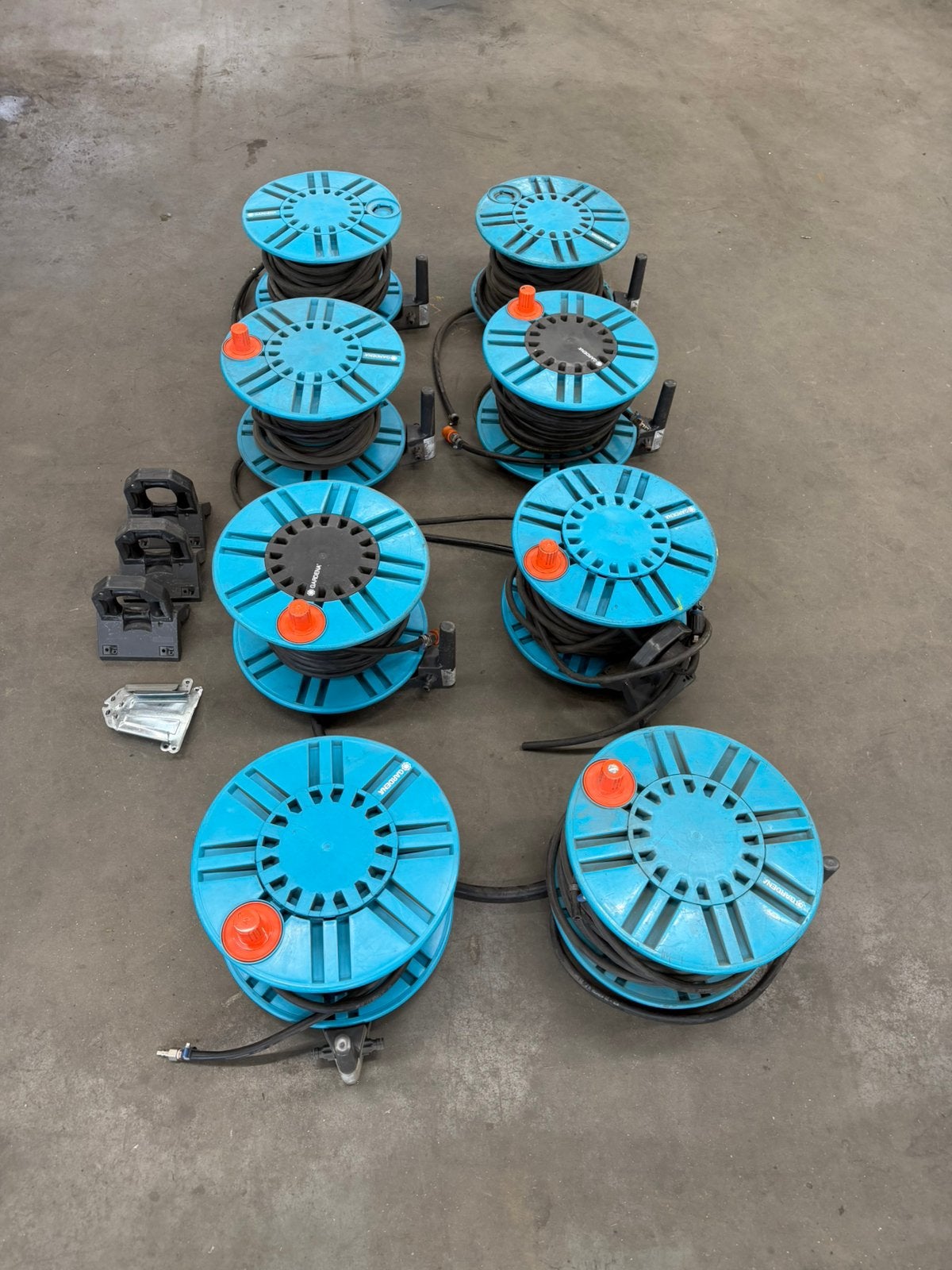 Luchthaspels met slang incl aansluitingen, Doe-het-zelf en Verbouw, Compressors, 100 liter of meer, Ophalen, Zo goed als nieuw