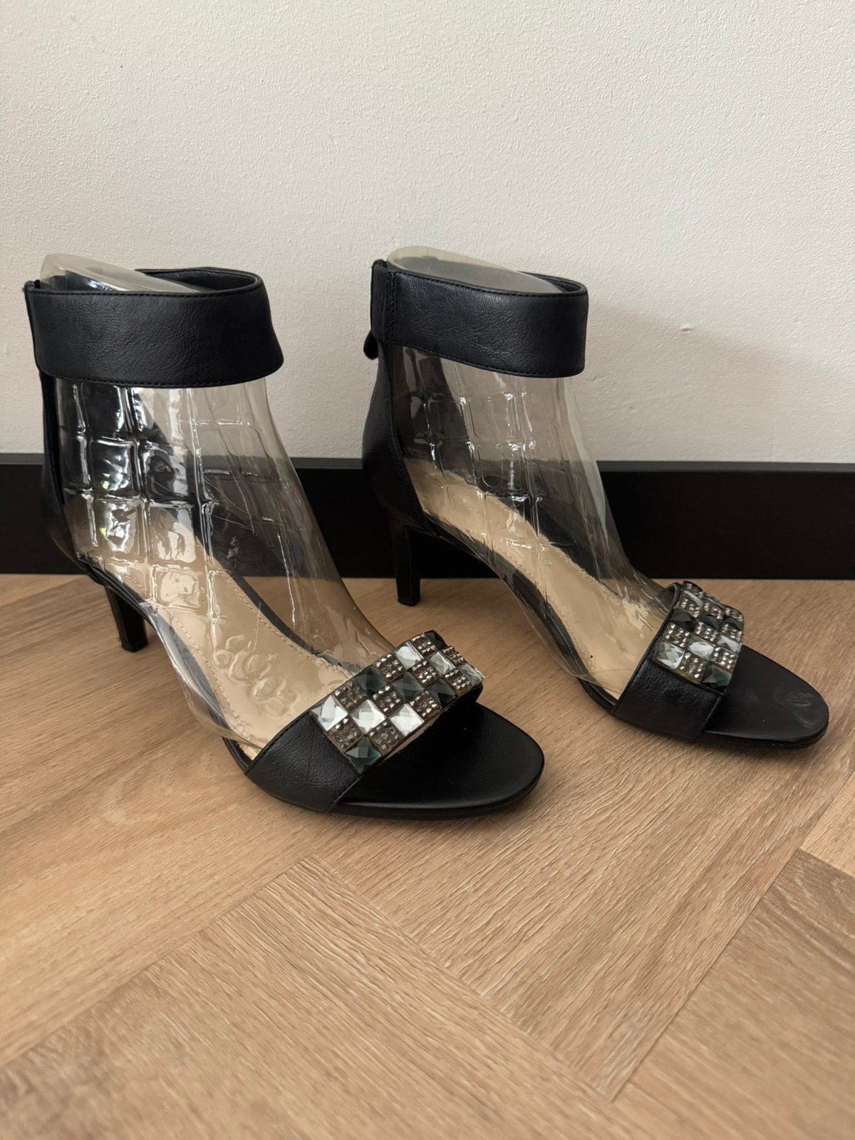 Franco Sarto Leren ankle strap hakken zwart maat 37,5, Kleding | Dames, Schoenen, Ophalen of Verzenden, Gedragen, Zwart, Schoenen met hoge hakken