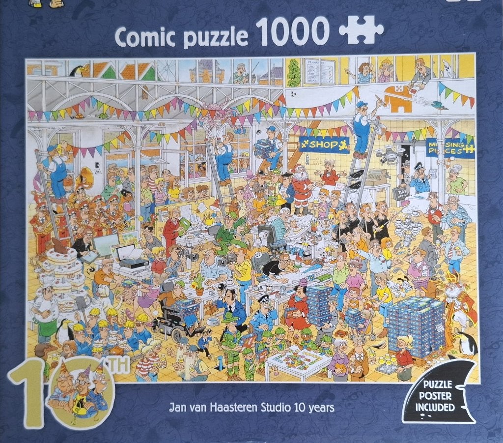 Puzzel Jan van Haasteren - Studio 10 Years - 1000 stukjes, Ophalen, 500 t/m 1500 stukjes, Zo goed als nieuw, Legpuzzel