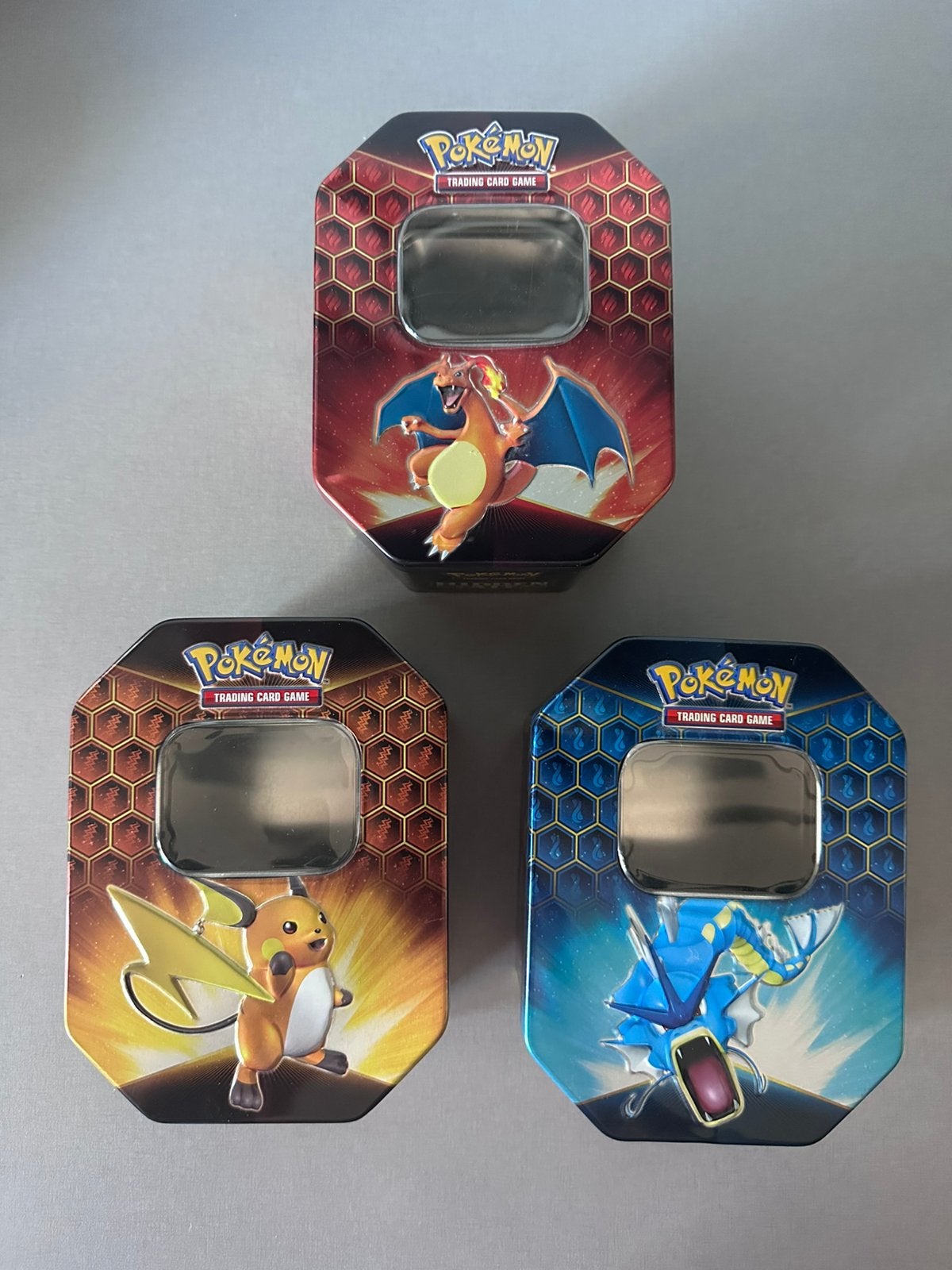 Pokemon voorraadblikken 3x, Hobby en Vrije tijd, Ophalen, Zo goed als nieuw