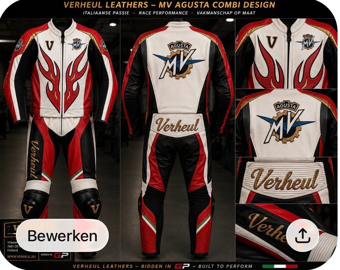MV Agusta Verheul Leathers Combi Design Motorpak, Ophalen of Verzenden, Nieuw met kaartje, Heren, Combipak