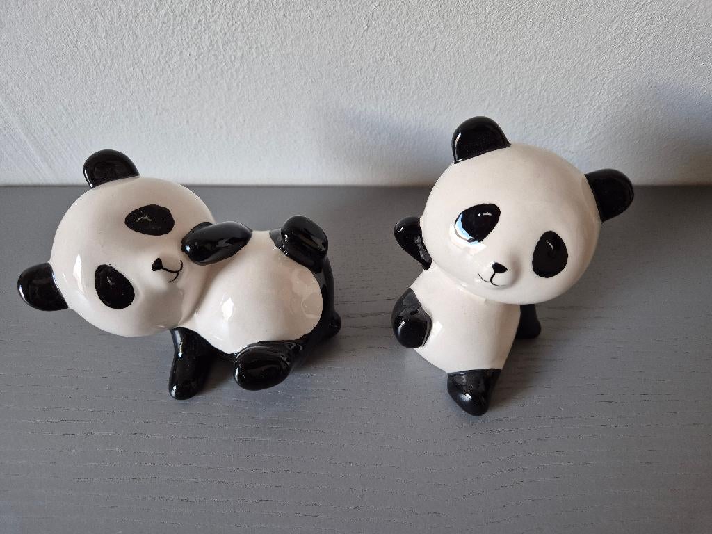 2 panda beeldjes, Verzamelen, Beelden en Beeldjes, Ophalen of Verzenden, Zo goed als nieuw, Dier