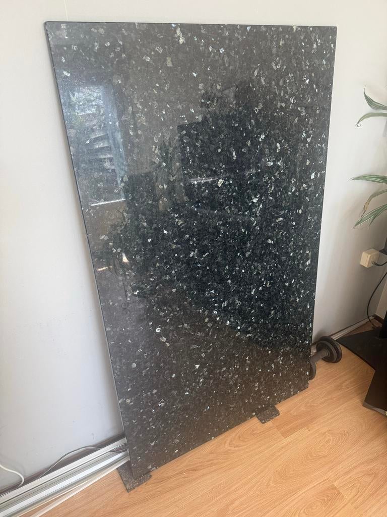 Zwart granieten tafelblad, Ophalen, Overige materialen, Gebruikt, 100 tot 150 cm