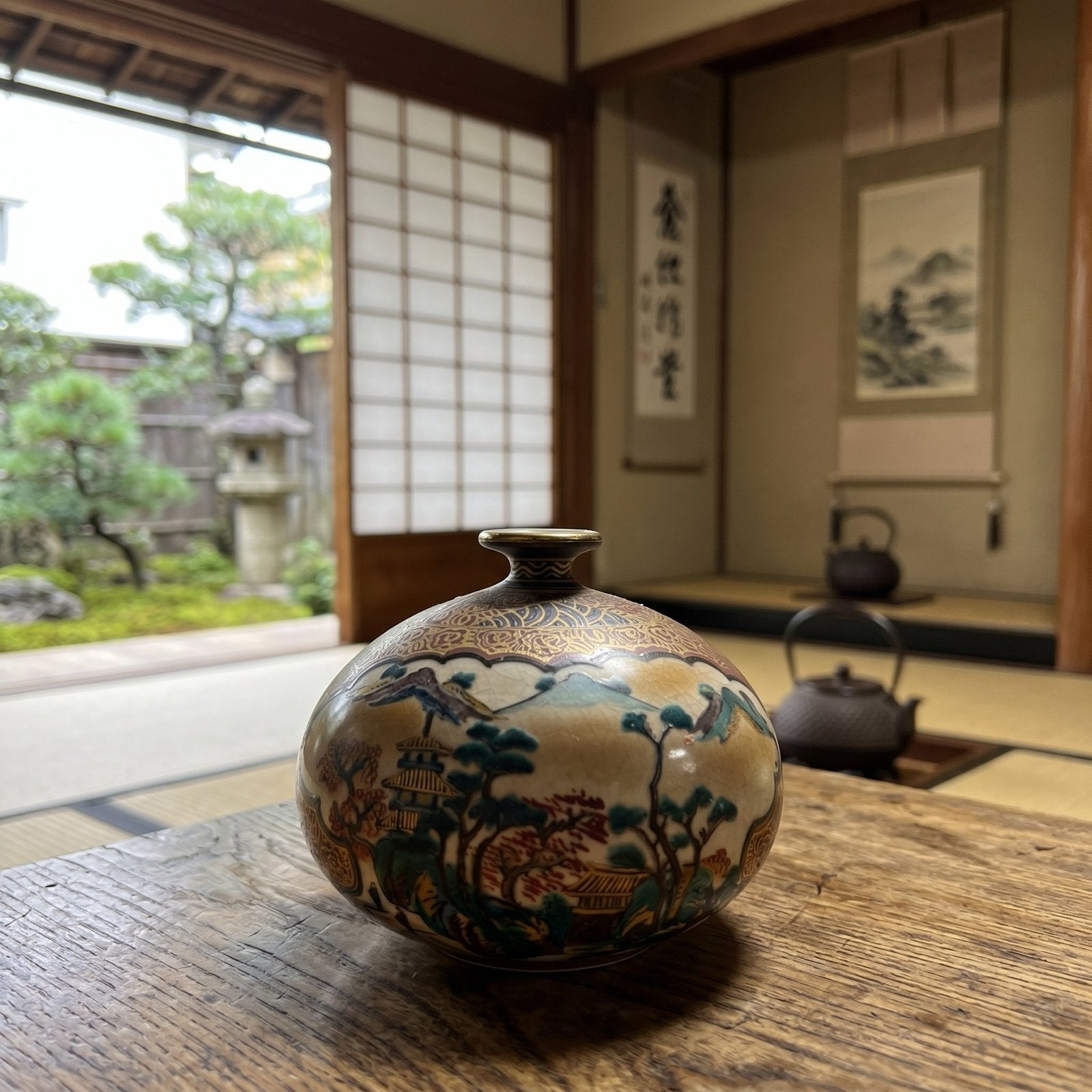 Antieke Japanse Satsuma vaas, 1880-1900, handgeschilderd, Antiek en Kunst, Ophalen of Verzenden
