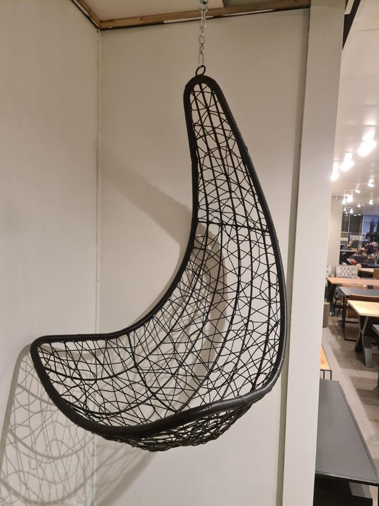 Nieuwe Rijoka Layba Twisted hangstoel zwart rattan €40, Ophalen, ., Nieuw, .