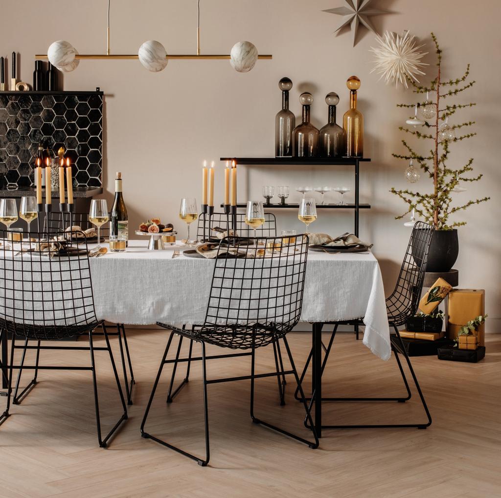 HKliving | Wire draadstoel | zwart | 2 stuks | stoelkussens, Ophalen, Zwart, Stof, Twee