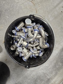koppeling rvs, Doe-het-zelf en Verbouw, Buizen en Afvoer, Ophalen, Overige typen, Nieuw, 20 tot 40 mm