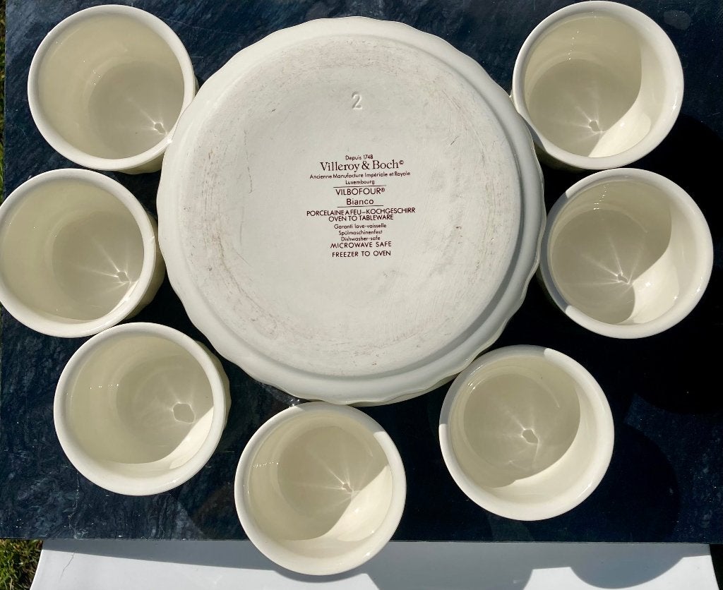 Villeroy & Boch 19 ramakins en 1 ovenschaal Vilbofour wit, N, N, Villeroy & Boch, Ophalen of Verzenden