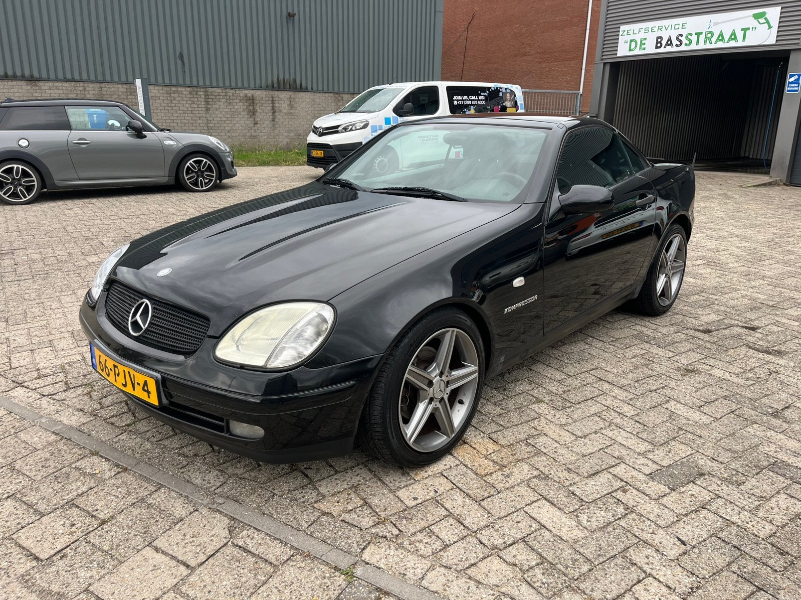 Mercedes-Benz SLK 2.3 Slk230 Kompr Roadster AUT 2000 Zwart, Auto's, Automaat, Achterwielaandrijving, 4 cilinders, Cabriolet