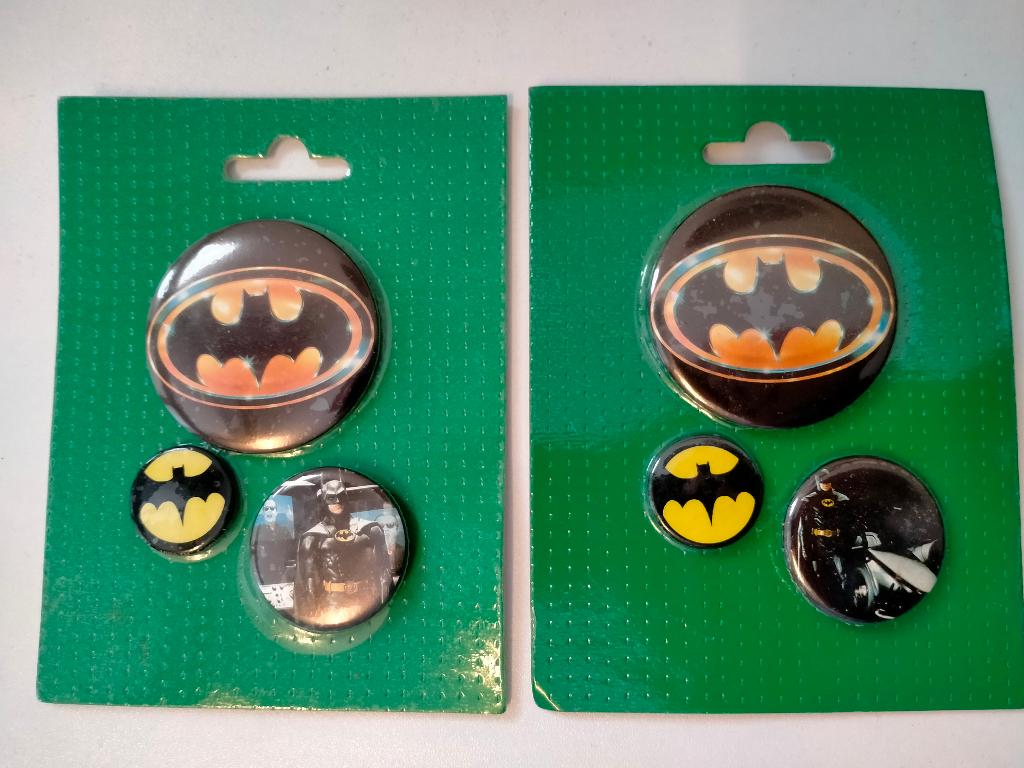 Batman vintage strip film tv serie buttons set superheld, Ophalen of Verzenden, Zo goed als nieuw
