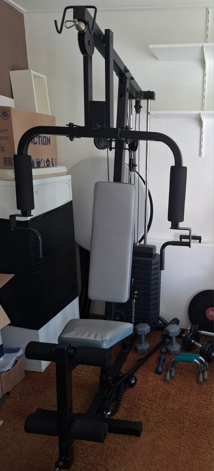 krachtstation met steekgewichten, Ophalen, Gebruikt, Krachtstation