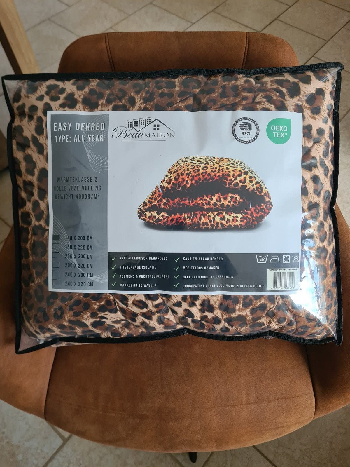 2x 1p dekbed 140x200 luipaard print, Ophalen, Dekbedovertrek, Nieuw, Overige kleuren