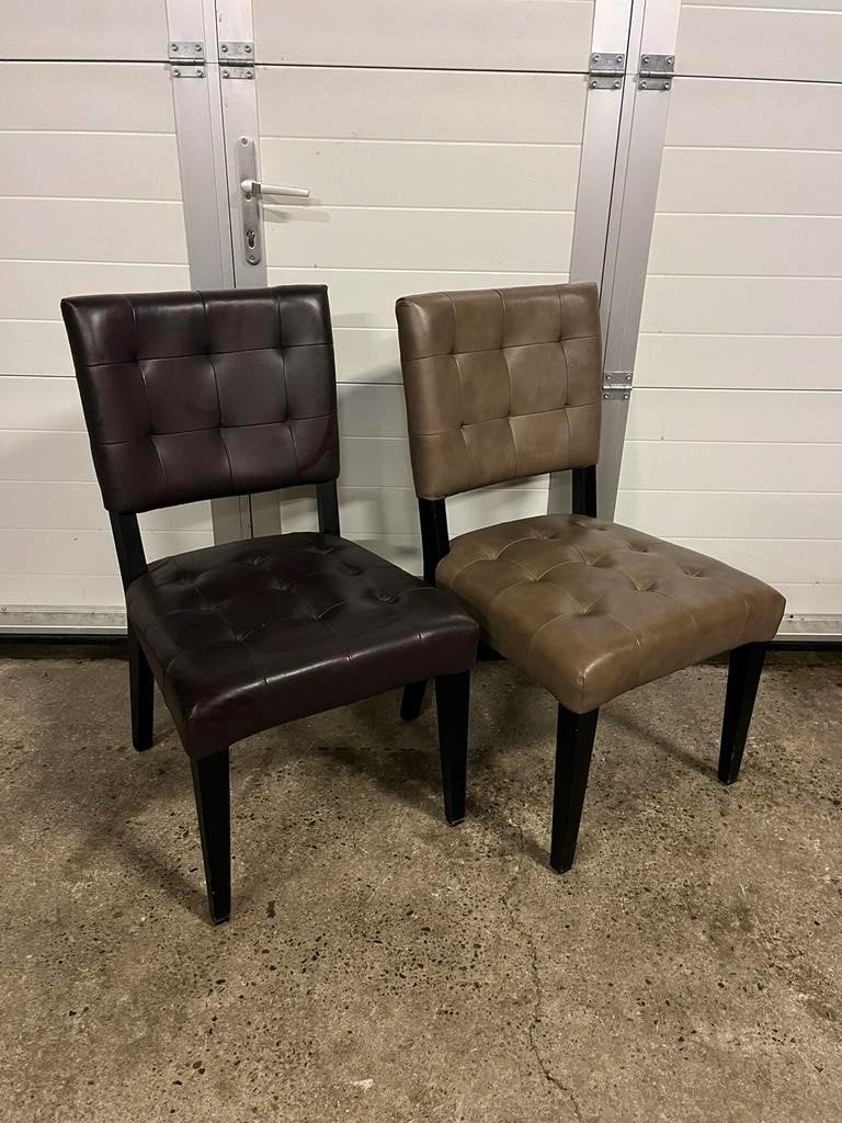 2 luxe donkerbruine horeca restaurant stoelen Lisa, Huis en Inrichting, Stoelen, Ophalen, Bruin, Zo goed als nieuw, Vijf, Zes of meer stoelen