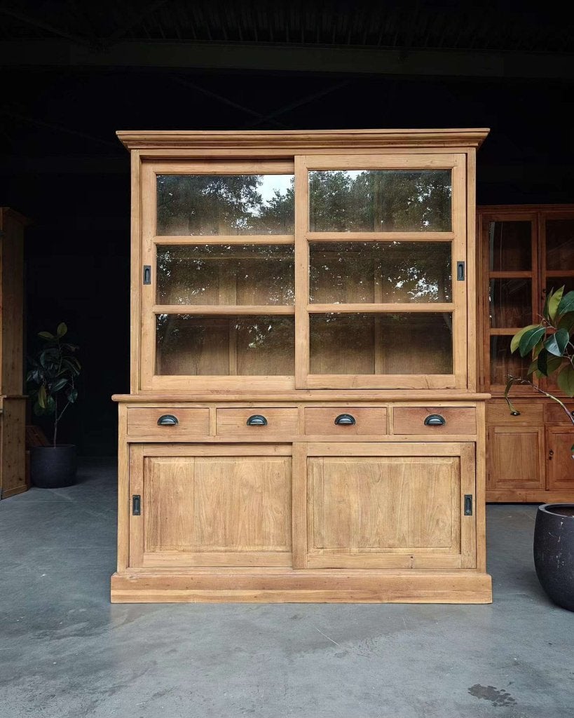 Mooie teakhouten winkelkast | Servieskast teak #6343, Gebruikt, -, 200 cm of meer, -