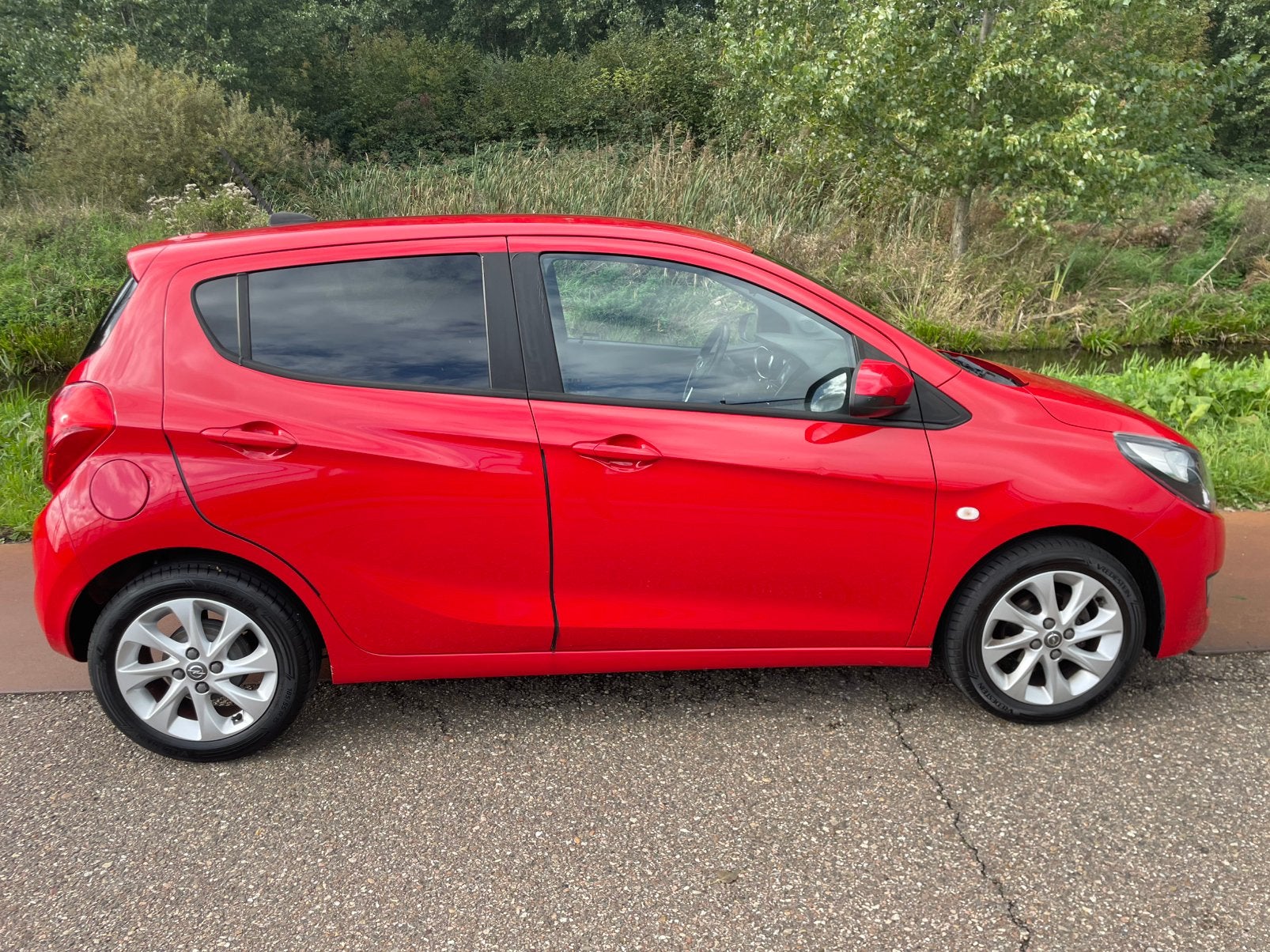 Opel Karl 1.0 ecoF Innovation  AUT 61000km 9-2017 dealer OH, Auto's, Zwart, Overige bekleding, Particulier, Geïmporteerd