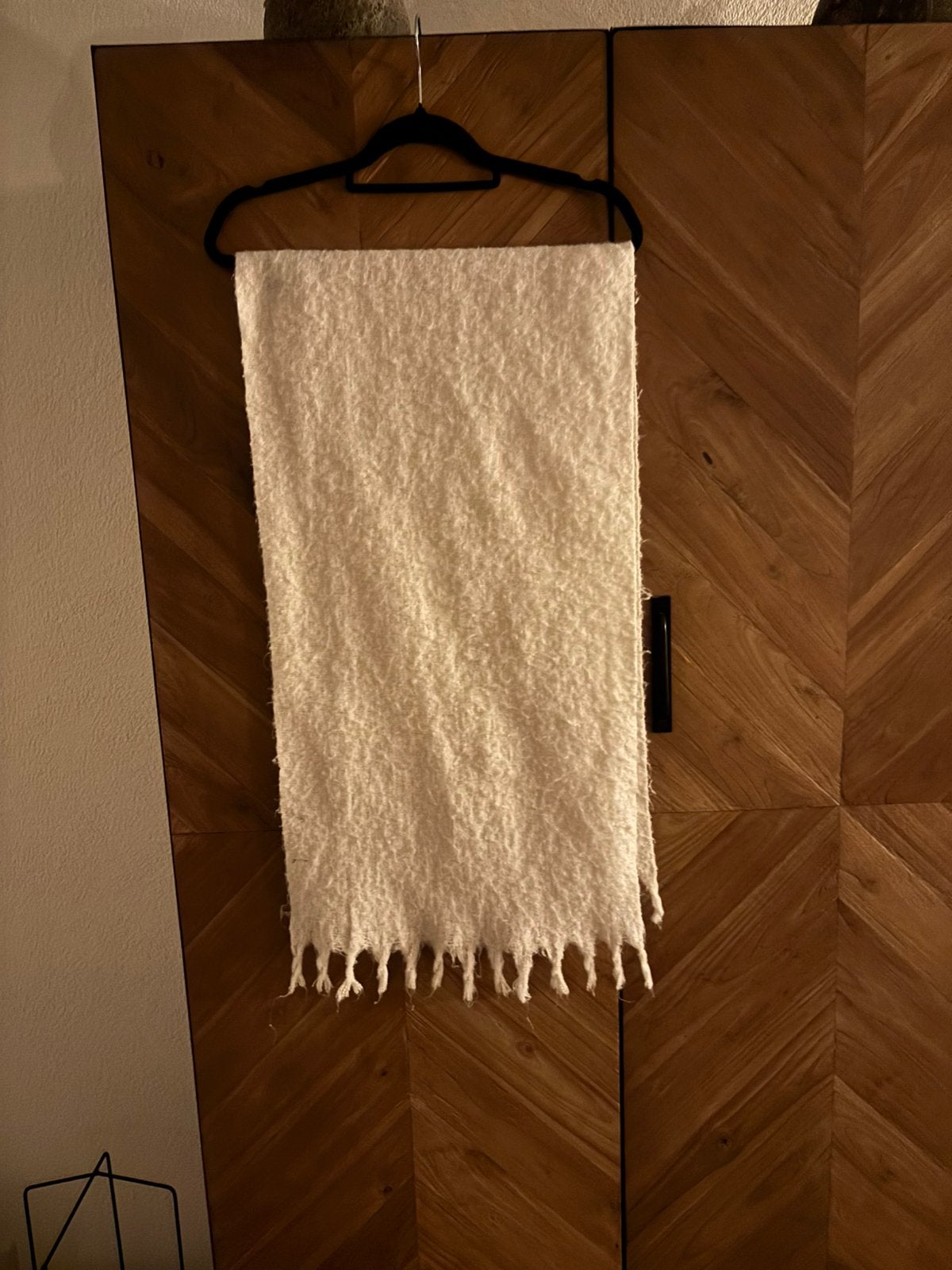 Mooie Wol witte Sjaal, Ophalen of Verzenden, Gedragen, Maat 46/48 (XL) of groter, Sjaal