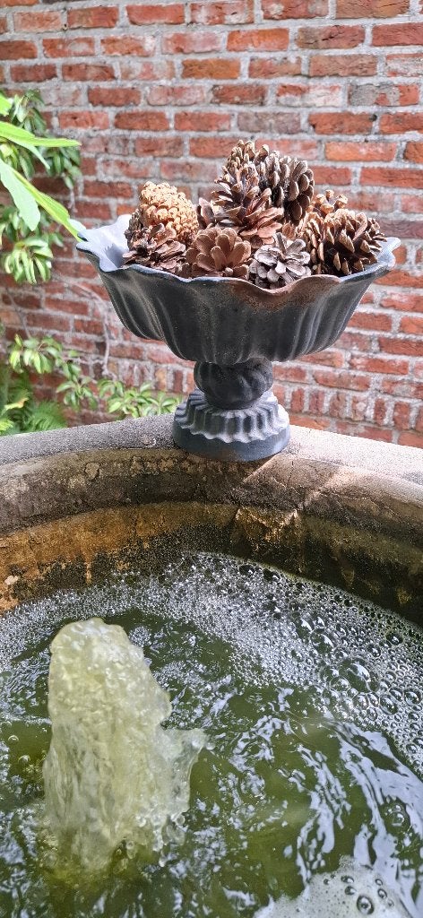 Vintage gietijzeren tuinvaas - kelkvaas - tazza - urn, Ophalen of Verzenden, Gebruikt