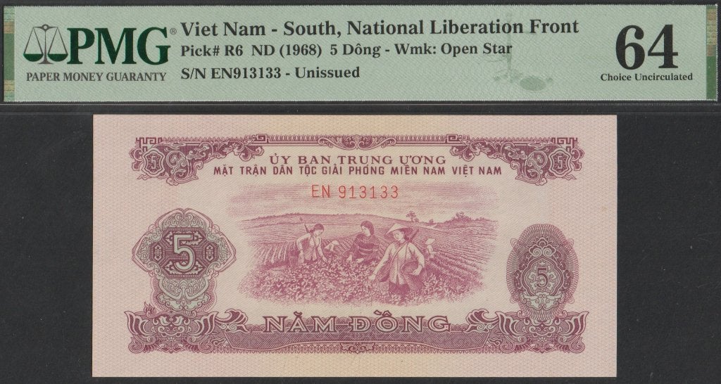 Zuid-Vietnam 5 dong ND(1968) UNC p.R6 PMG 64 (# 47), Verzenden, Zuidoost-Azië, Los biljet