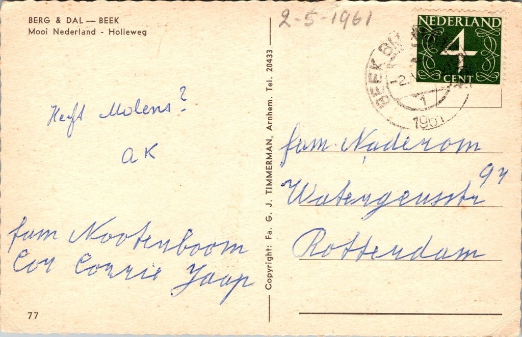 Beek bij Nijmegen - 9 ansichtkaarten, Verzamelen, Verzenden, Voor 1920, Gelopen, Gelderland