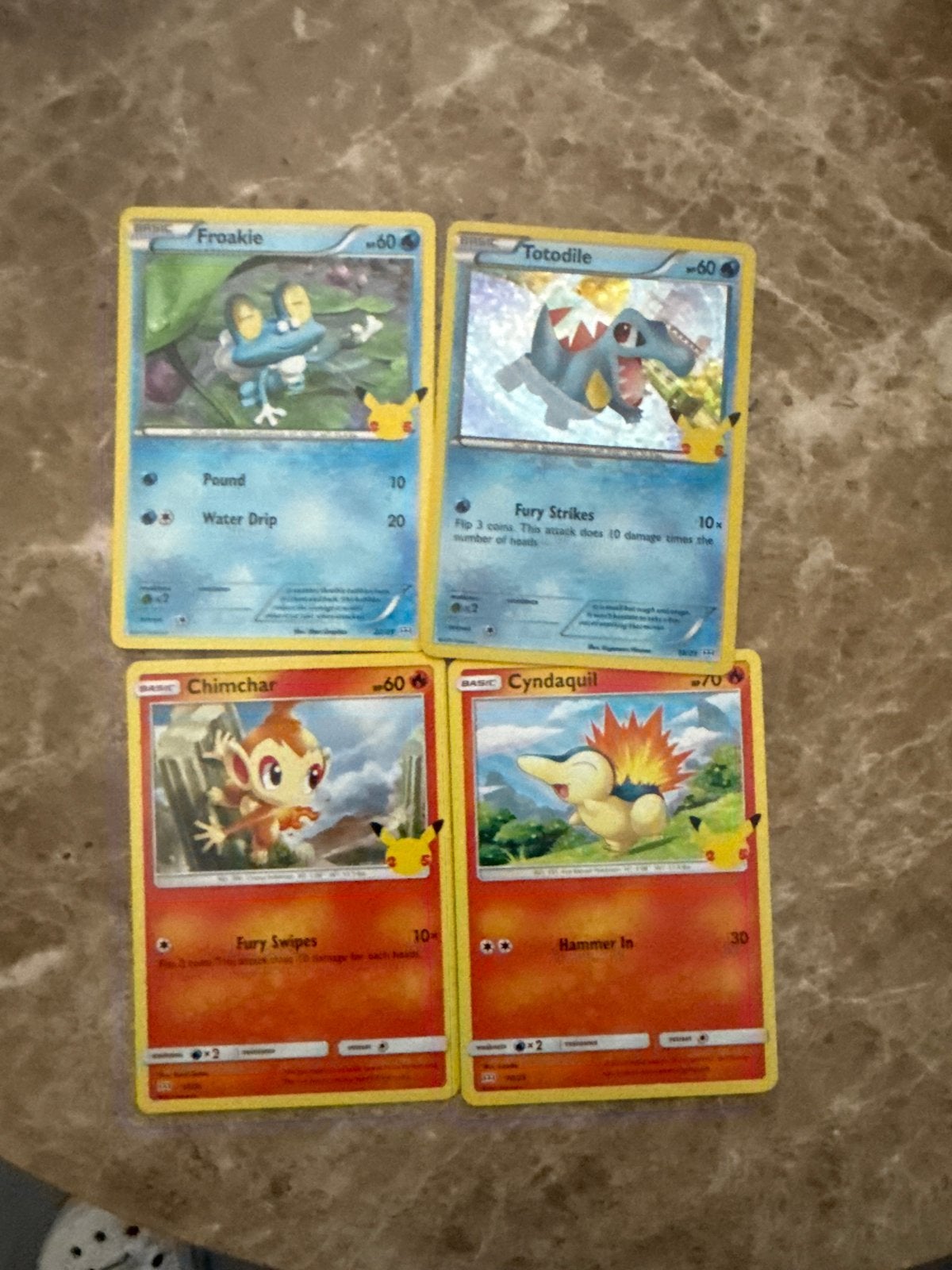 Pokémon Celebrations Kaarten: Froakie, Totodile, Chimchar, C, Ophalen of Verzenden, Zo goed als nieuw, Meerdere kaarten