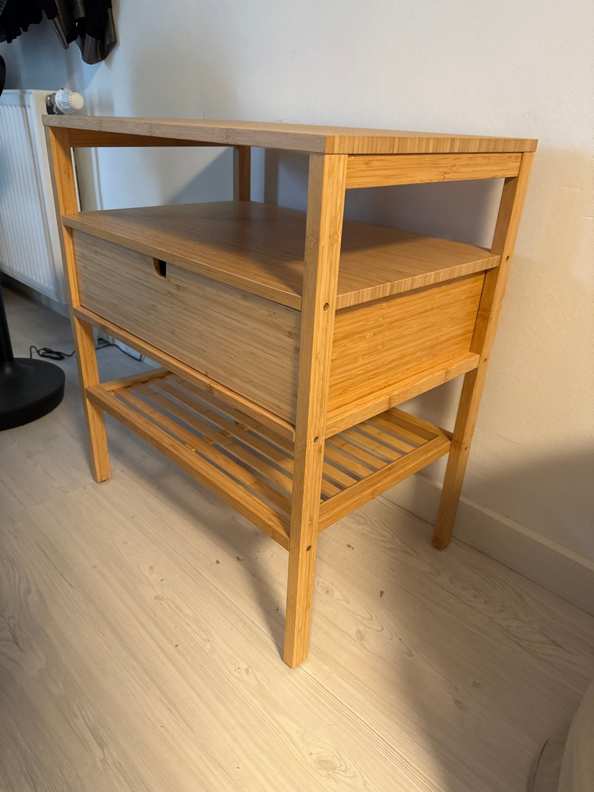Set van 2 bamboo nachtkastjes - Zo goed als nieuw, Ophalen, Overige materialen, Minder dan 45 cm, 55 tot 70 cm