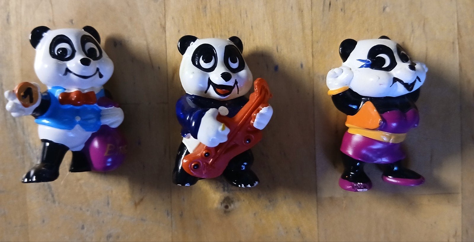 3 Panda figuurtjes - Kindersurprise, Ophalen of Verzenden, Zo goed als nieuw, Hardplasticfiguren