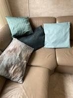 Z.g.a.n. bij elkaar passende kussenhoezen in 4 kleuren, Blauw, Handgemaakt, Ophalen of Verzenden, Zo goed als nieuw