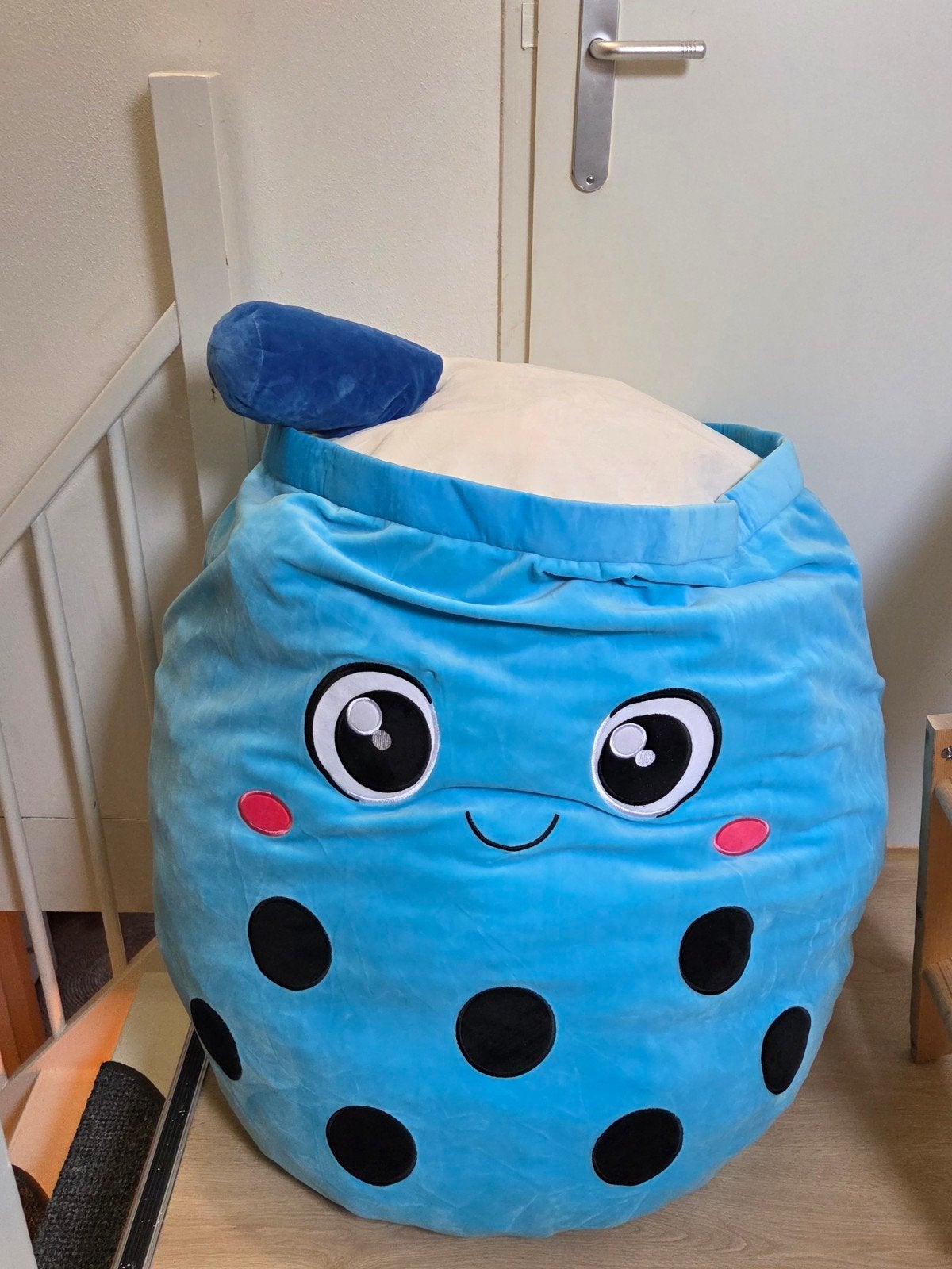 Grote Bubble Tea Knuffel / Poef - Bubble Tea Zitzak, Ophalen, Overige typen, Blauw, Nieuw
