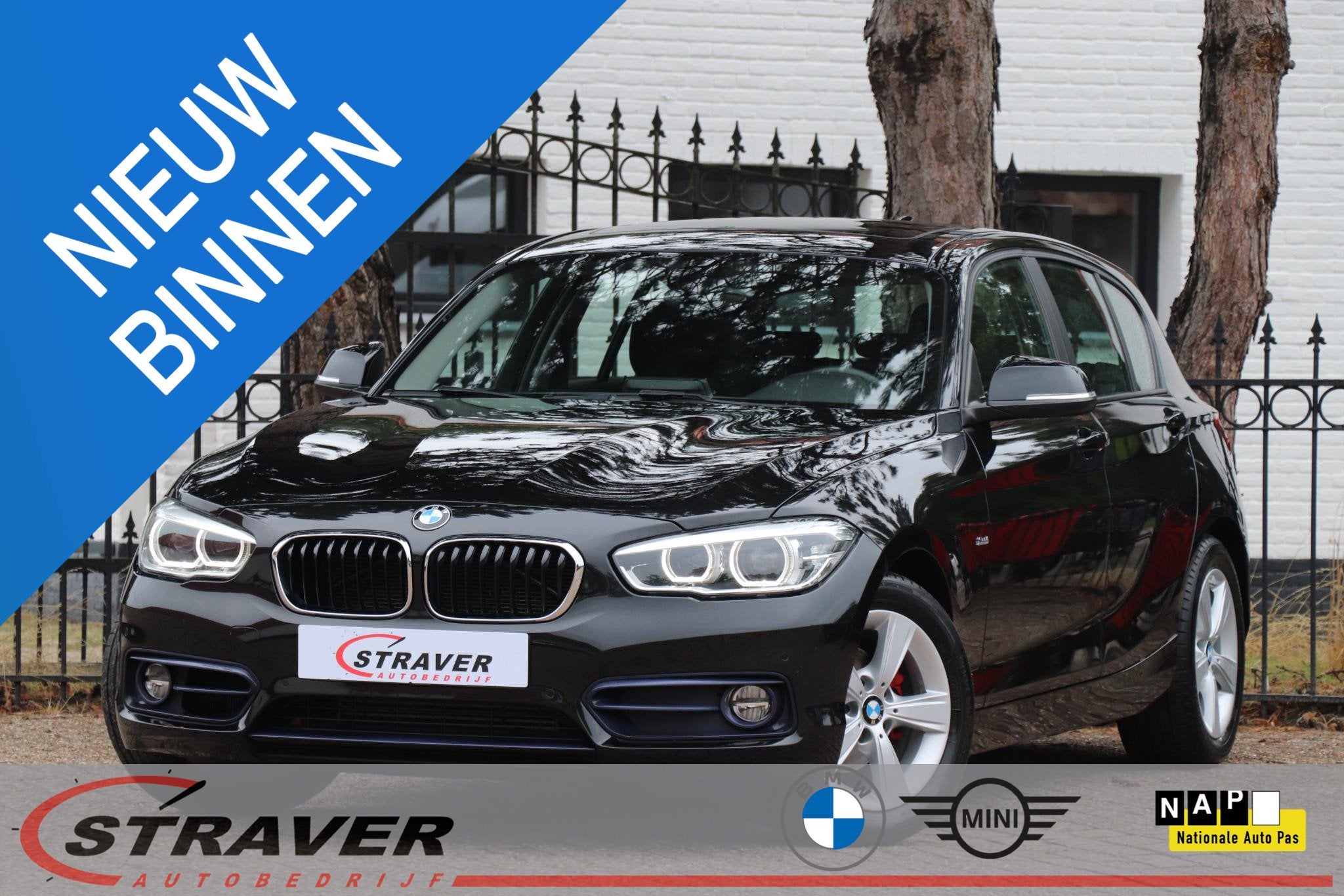 BMW 1-serie 118i Executive |Sport line |Schuif kanteldak, Auto's, 12 maanden, Gebruikt, Zwart, Bedrijf